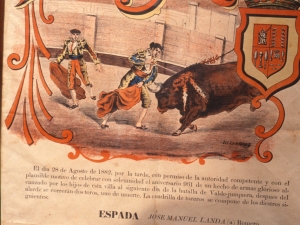 [1882. Urteko zezen korrida bateko kartela]