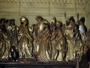 Iglesia parroquial de Nuestra Señora de la Asunción y del manzano. Cristo ante Pilatos. Relieve