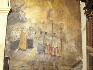 Santuario de Nuestra Señora de Guadalupe. Pintura mural. Testamento de Juan Sebastián Elcano