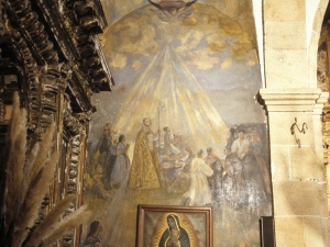 Santuario de Nuestra Señora de Guadalupe. Pintura mural. Adoración a la Virgen de Guadalupe
