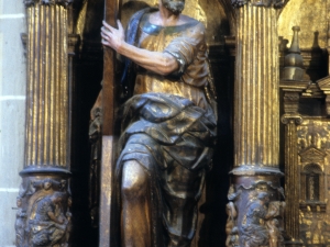 Iglesia parroquial de Nuestra Señora de la Asunción. Detalle del retablo de Santiago