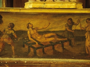Iglesia parroquial de Nuestra Señora de la Asunción de Gellao. Martirio de San Lorenzo. Pintura sobre tabla
