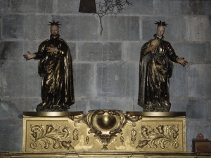 Iglesia parroquial de San Miguel Arcángel. Escultura. San Ignacio de Loyola y San Francisco de Borja