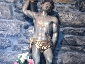 Ermita de San Sebastián de Elorriaga en Itziar. Escultura. San Sebastián