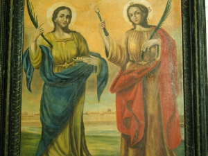 Ermita de San Andrés. Pintura. Santa Apolonia y Santa Lucía