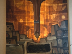 Iglesia parroquial de la sagrada familia. Pintura. Cristo Crucificado