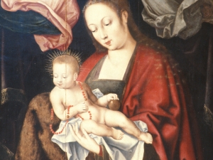 Museo Diocesano de San Sebastián. Pintura. Detalle de la Virgen con niño