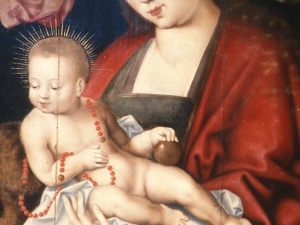 Museo Diocesano de San Sebastián. Pintura. Detalle de la Virgen con niño