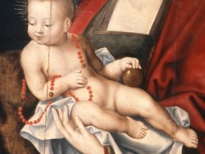 Museo Diocesano de San Sebastián. Pintura. Detalle de la Virgen con niño