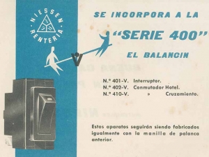 Niessen enpresaren 404 serieko etengailuaren publizitate-liburuxka Errenterian (Gipuzkoa)
