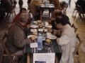 Beasaingo Odolki Lehiaketaren dastaketa San Martin plazan. Epai-mahaia odolkikak dastatzen