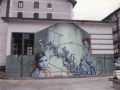 Bonberiako pareta graffita egin ondoren