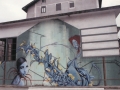 Bonberiako pareta graffitia egin ondoren