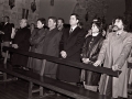 Autoridades y otras personas durante los actos de una celebración religiosa, entre ellas, el diputado de cultura Xabier Lete, Esther Larrañaga e Imanol Murua