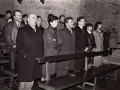 Autoridades y otras personas durante los actos de una celebración religiosa, entre ellas, el diputado de cultura Xabier Lete, Esther Larrañaga e Imanol Murua