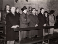 Autoridades y otras personas durante los actos de una celebración religiosa, entre ellas, el diputado de cultura Xabier Lete, Esther Larrañaga e Imanol Murua