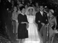 Los novios junto a los invitados al enlace