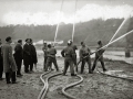 CUERPO DE ZAPADORES DE BOMBEROS DEL AYUNTAMIENTO DE SAN SEBASTIAN HACIENDO UNA DEMOSTRACION EN EL RIO URUMEA. (Foto 2/7)
