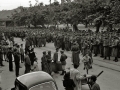 DESPEDIDA A LOS SOLDADOS INTEGRANTES DE LA DIVISION AZUL TRAS UNA COMIDA EN EL PATIO DEL HOSPITAL MILITAR MOLA ANTES DE PARTIR. (Foto 9/20)