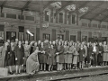 LLEGADA DE INTEGRANTES DEL ORFEON DONOSTIARRA A LA ESTACION DEL NORTE DE SAN SEBASTIAN. (Foto 2/7)