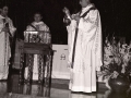 El obispo Jose Maria Setien oficiando una misa con motivo de la celebración del centenario de la Coronación de la Virgen de Arantzazu