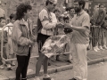 Entrega de premios de una competición ciclista