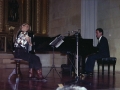 Juan Carlos Irizar y Soraia Agirregoikoa en un momento de un concierto que ofrecieron en el convento-auditorium de Santa Ana