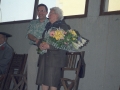 Angel Iturbe junto a una señora homenajeada el Día del jubilado