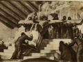 Museo Municipal de San Telmo, San Sebastián : lienzo de Sert : Pueblo de santos : San Ignacio escribiendo las constituciones de la Orden
