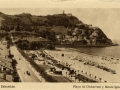 San Sebastián : playa de Ondarreta y monte Igueldo