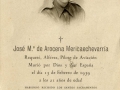 Recordatorio fúnebre de Jose María de Arocena Mericaechevarría