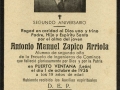 Recordatorio fúnebre de Antonio Manuel Zapico Arriola