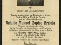 Recordatorio fúnebre de Antonio Manuel Zapico Arriola