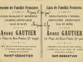 Saint-Sébastien : pension de famille française André Gautier, 18 place du Bon-Pasteur (2e étage) = San Sebastián : casa de familia francesa  André Gautier, 18 plaza del Buen Pastor (2º piso)