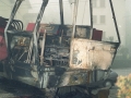Excavadora incendiada