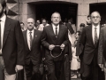 Actos de celebración del día de Nuestra Señora de Arantzazu, en la Basílica de Arantzazu. En el centro de la imagen el lehendakari Jose Antonio Ardanza y a su izquierda, Imanol Murua