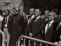 Actos de celebración del día de Nuestra Señora de Arantzazu, en la Basílica de Arantzazu. Entre las autoridades asistentes se encuentran el obispo Jose Maria Setien, Eli Galdos, el lehendakari Jose Antonio Ardanza e Imanol Murua