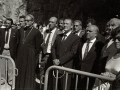 Actos de celebración del día de Nuestra Señora de Arantzazu, en la Basílica de Arantzazu. Entre las autoridades asistentes se encuentran el obispo Jose Maria Setien, Eli Galdos, el lehendakari Jose Antonio Ardanza e Imanol Murua