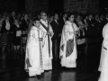El obispo Jose Maria Setien junto con otros clérigos en los actos religiosos con motivo de la festividad de Nuestra Señora de Arantzazu