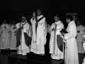 El obispo Jose Maria Setien junto con otros clérigos oficiando los actos religiosos con motivo de la festividad de Nuestra Señora de Arantzazu