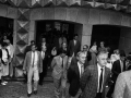Autoridades saliendo de la Basílica de Nuestra de Arantzazu el día de la festividad de esta virgen, entre ellas, Imanol Murua y Jose Antonio Ardanza