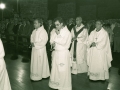 Clero durante los actos religiosos del día de Nuestra Señora de Arantzazu, entre ellos, el obispo Jose Maria Setien
