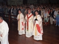 El obispo Jose Maria Setien y otros clérigos durante los actos religiosos del día de Nuestra Señora de Arantzazu