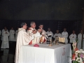 El obispo Jose Maria Setien oficiando los actos religiosos del día de Nuestra Señora de Arantzazu junto con otros clérigos