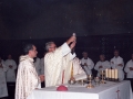 El obispo Jose Maria Setien oficiando los actos religiosos del día de Nuestra Señora de Arantzazu, junto con otros clérigos