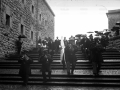 Banda de música entrando al templo el día de la Virgen de Arantzazu