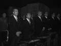 Autoridades en la misa celebrada en el Santuario de Arantzazu. Primero por la izquierda, Manuel Valencia Remón