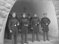 Trompetistas en la entrada del Santuario de Arantzazu