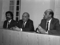 Eli Galdós, Iñaki Murua y Xabier Lete en un momento de la inauguración