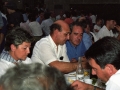 Eli Galdos, alcalde de la localidad, en la comida popular del polideportivo de la Herri Eguna